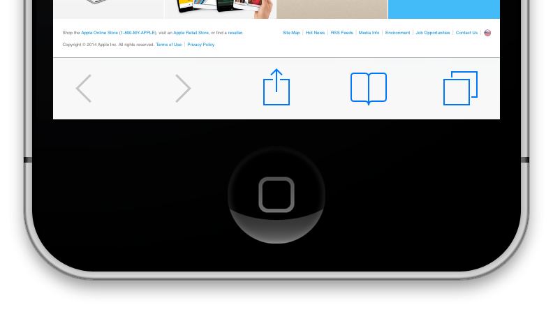 iOS シミュレータのホームボタン