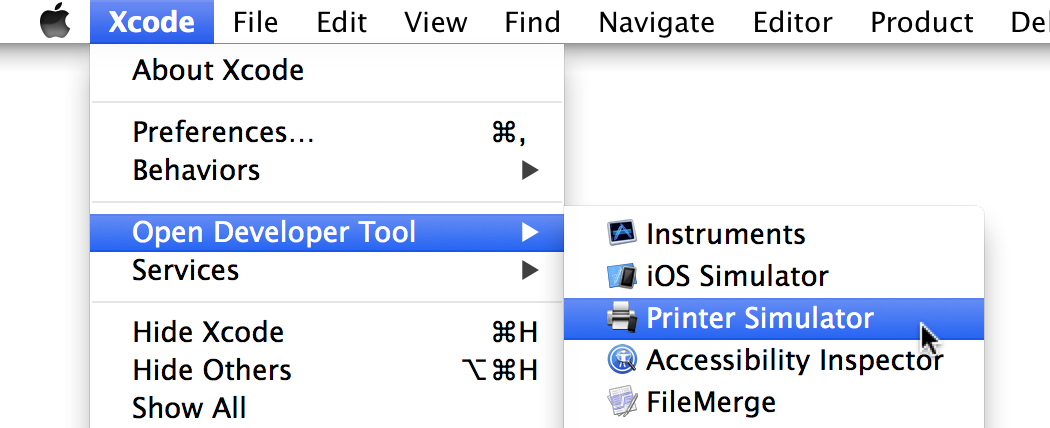 Xcode から起動する場合